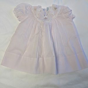 Stunning lightweight hand embroidered dress with lace detailing - pale pink